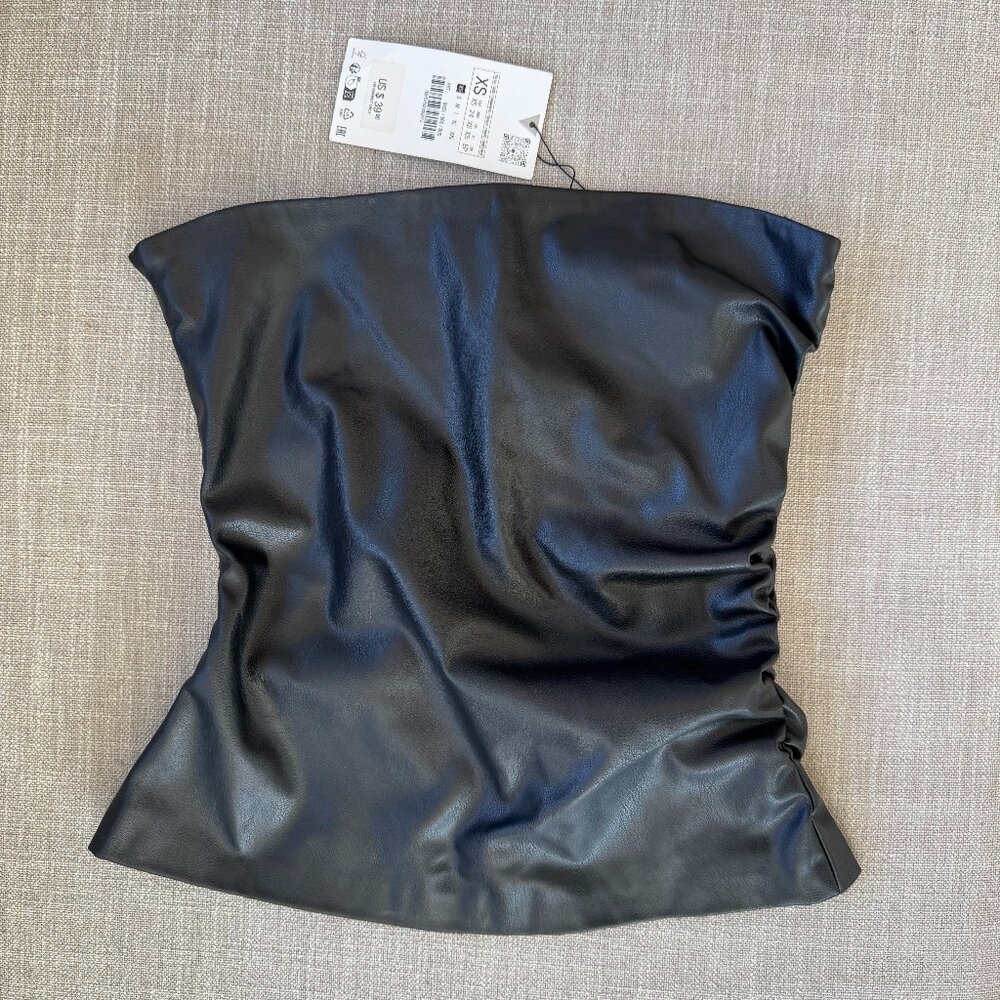 Zara tube top "faux leather"